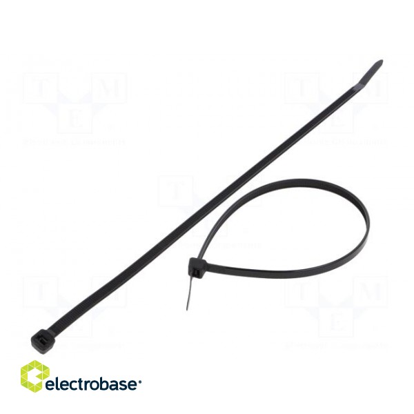 Cable tie | L: 250mm | W: 4.8mm | polyamide | 222N | black | Ømax: 66mm