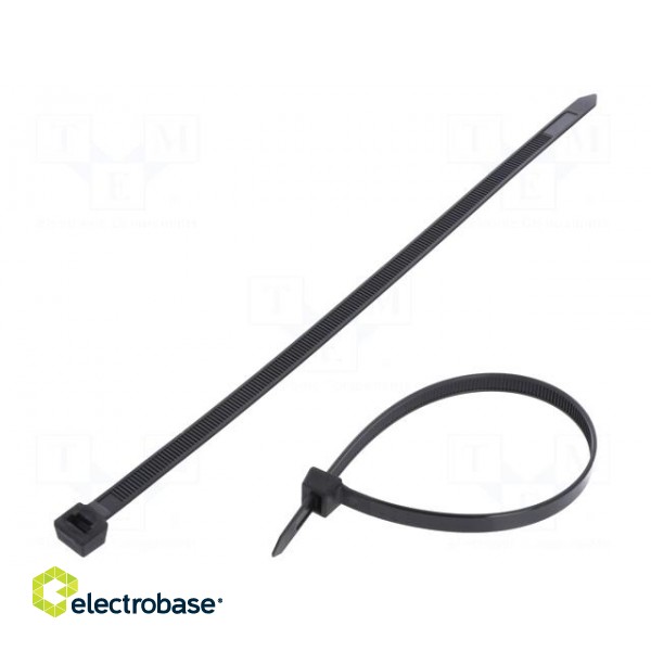 Cable tie | L: 250mm | W: 7.6mm | polyamide | 533N | black | Ømax: 66mm
