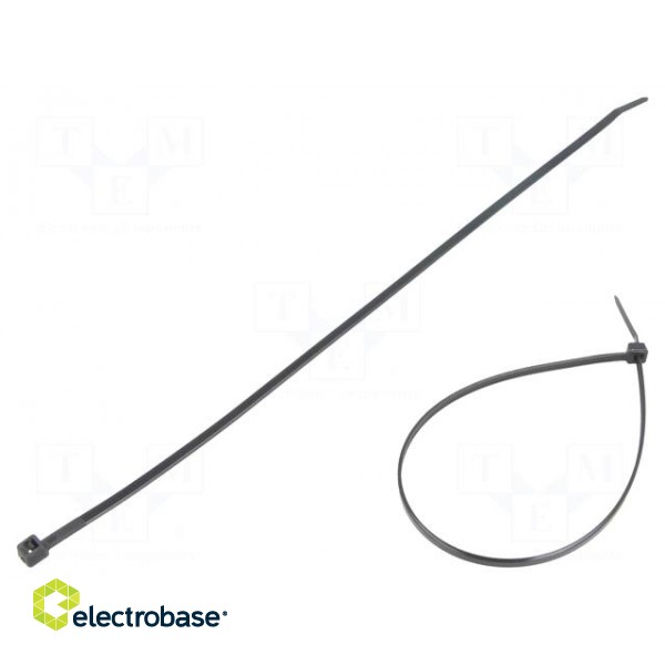 Cable tie | L: 280mm | W: 3.6mm | polyamide | 177N | black | Ømax: 76mm