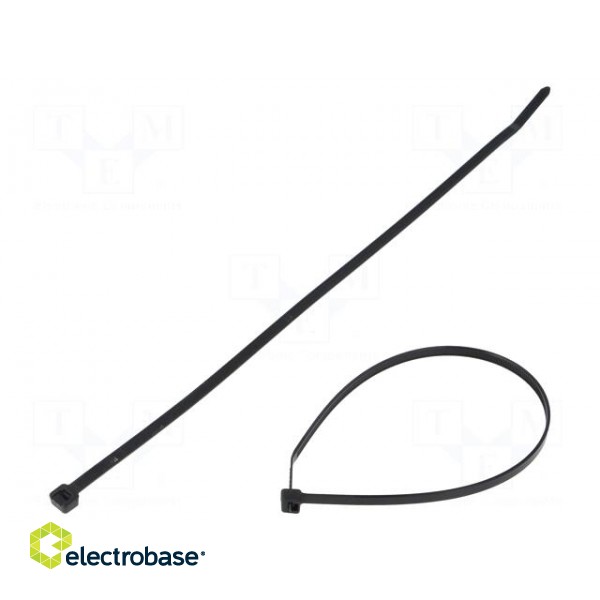 Cable tie | L: 292mm | W: 4.8mm | polyamide | 222N | black | Ømax: 76mm