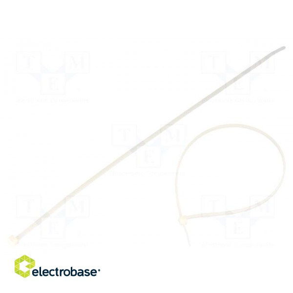 Cable tie | L: 300mm | W: 3.5mm | polyamide | natural | 100pcs | -35÷85°C
