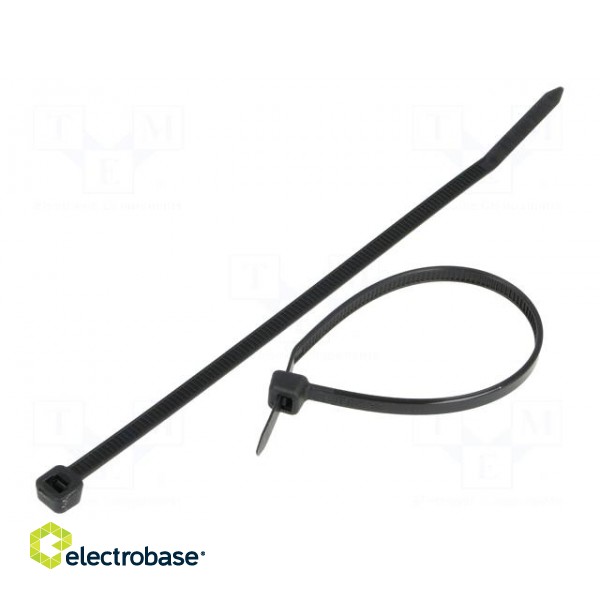 Cable tie | L: 200mm | W: 2.5mm | polyamide | 80N | black | Ømax: 53mm