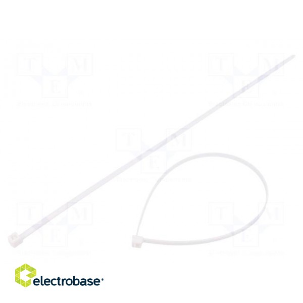 Cable tie | L: 300mm | W: 4.6mm | polyamide | 225N | white | Ømax: 80mm