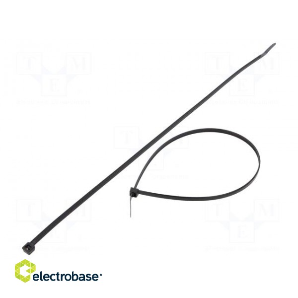 Cable tie | L: 350mm | W: 4.8mm | polyamide | 222N | black | Ømax: 90mm