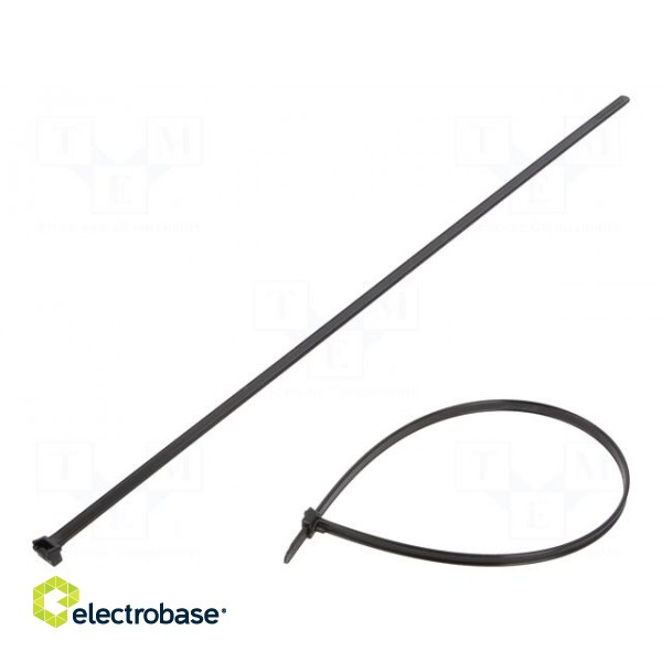 Cable tie | L: 360mm | W: 6.1mm | polyamide | 490N | black | Ømax: 93mm