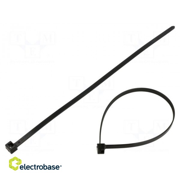 Cable tie | L: 365mm | W: 7.6mm | polyamide | 670N | black | Ømax: 100mm