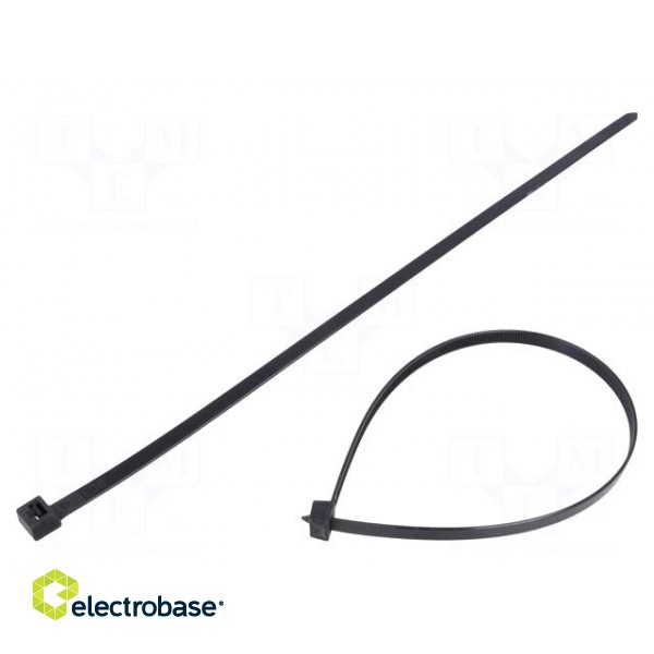 Cable tie | L: 368mm | W: 7.6mm | polyamide | 533N | black | Ømax: 96mm