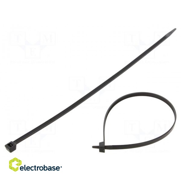 Cable tie | L: 368mm | W: 7.6mm | polyamide | 540N | black | 100pcs.