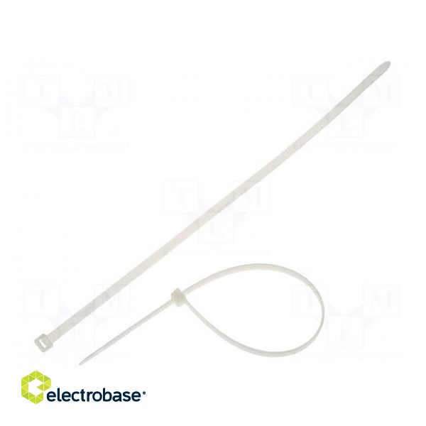 Cable tie | L: 390mm | W: 7.6mm | polyamide | 535N | natural | Ømax: 100mm