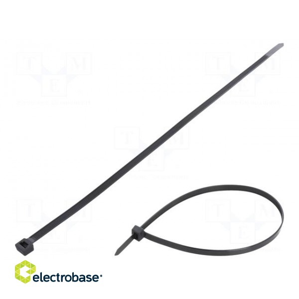 Cable tie | L: 400mm | W: 7.6mm | polyamide | 533N | black | Ømax: 105mm