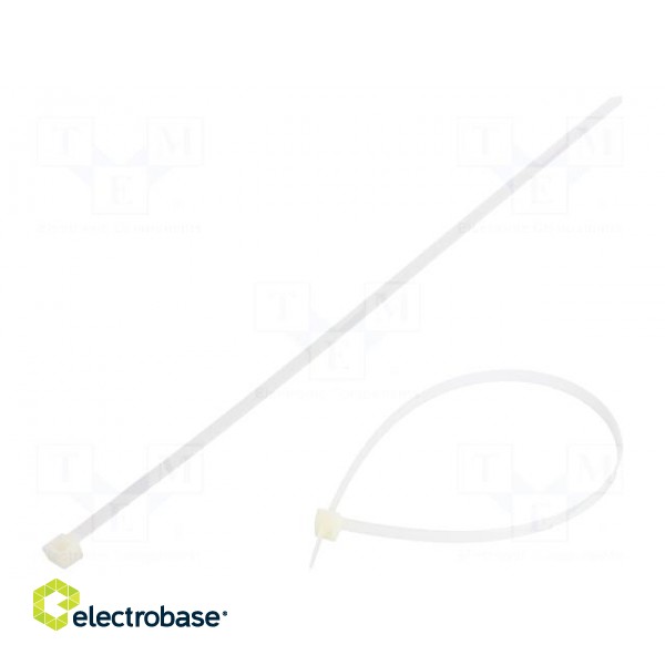 Cable tie | L: 400mm | W: 7.6mm | polyamide | 533N | natural | Ømax: 105mm