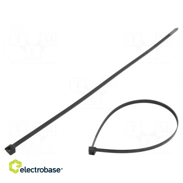 Cable tie | L: 430mm | W: 9mm | polyamide | 800N | black | Ømax: 130.5mm