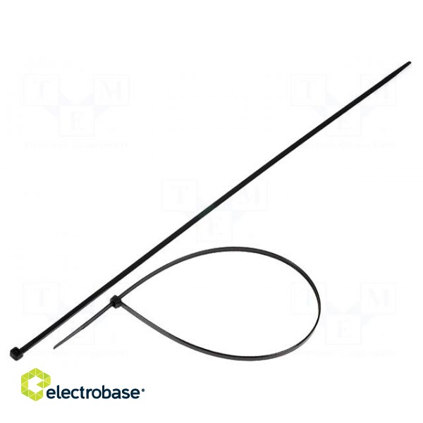 Cable tie | L: 450mm | W: 4.8mm | polyamide | 215.5N | black | Ømax: 130mm