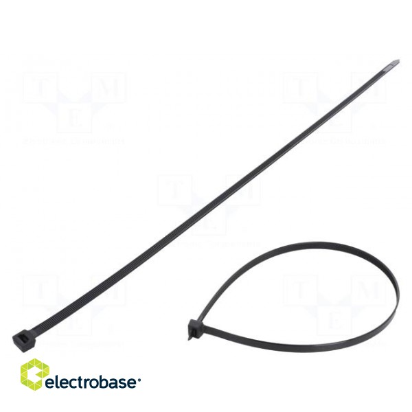 Cable tie | L: 450mm | W: 7.6mm | polyamide | 533N | black | Ømax: 130mm