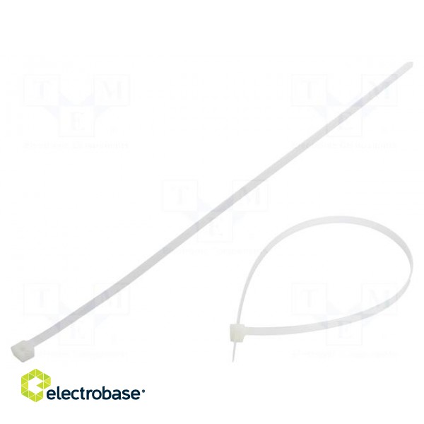 Cable tie | L: 450mm | W: 7.6mm | polyamide | 667N | natural | Ømax: 130mm