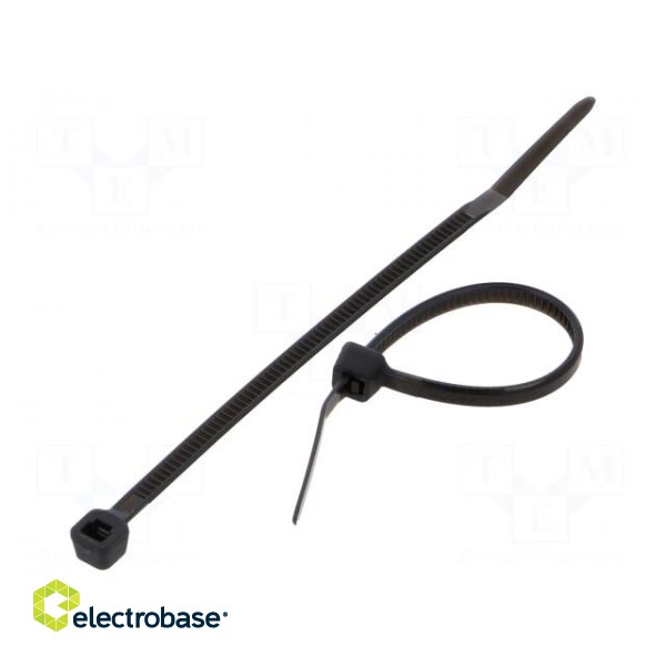 Cable tie | L: 80mm | W: 2.5mm | polyamide | 80N | black | Ømax: 16mm