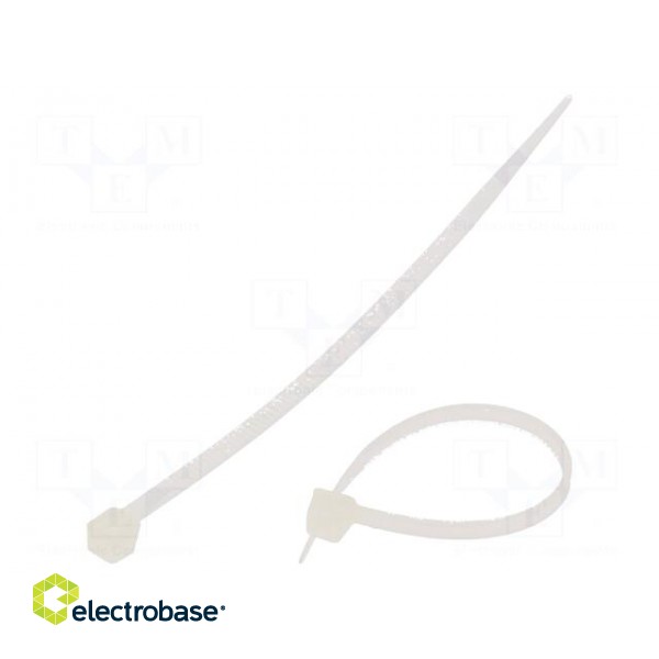 Cable tie | L: 80mm | W: 2.5mm | polyamide | 80N | natural | Ømax: 14mm
