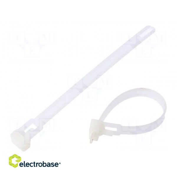 Cable tie | multi use | L: 125mm | W: 7.2mm | polyamide | 222N | natural