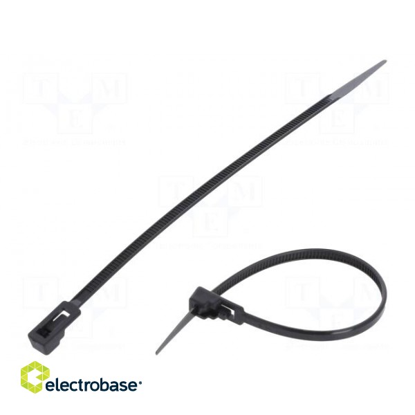Cable tie | multi use | L: 150mm | W: 3.6mm | polyamide | 177N | black