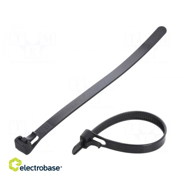 Cable tie | multi use | L: 150mm | W: 7.6mm | polyamide | 222N | black