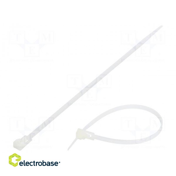 Cable tie | multi use | L: 200mm | W: 4.8mm | polyamide | 222N | natural