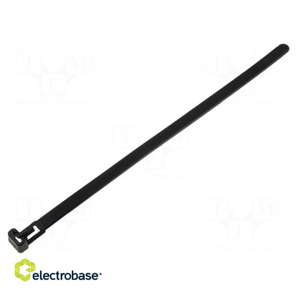 Cable tie | multi use | L: 200mm | W: 7.6mm | polyamide | 215.6N | black