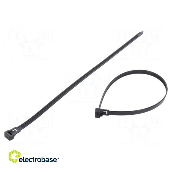 Cable tie | multi use | L: 300mm | W: 7.6mm | polyamide | 222N | black