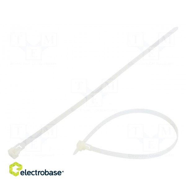 Cable tie | multi use | L: 350mm | W: 7.6mm | polyamide | 222N | natural