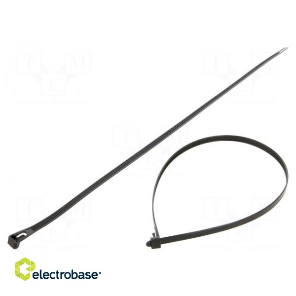 Cable tie | multi use | L: 450mm | W: 7.2mm | polyamide | black | 100pcs.