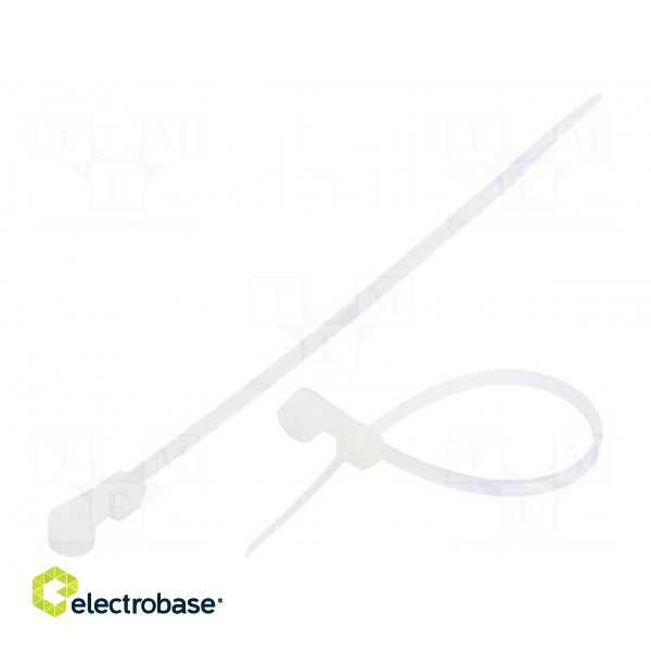 Cable tie | with a hole for screw mounting | L: 112mm | W: 2.5mm