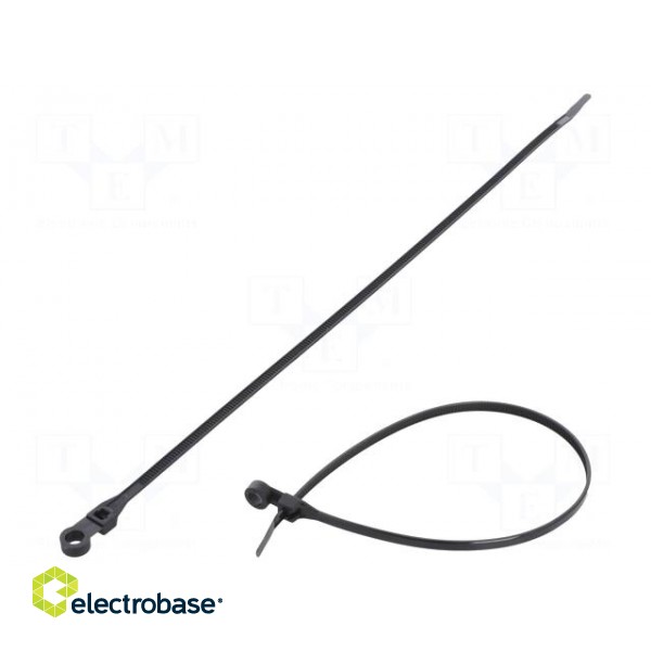 Cable tie | with a hole for screw mounting | L: 300mm | W: 4.8mm