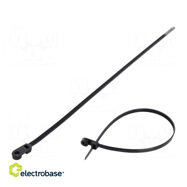 Cable tie | with a hole for screw mounting | L: 420mm | W: 7.6mm