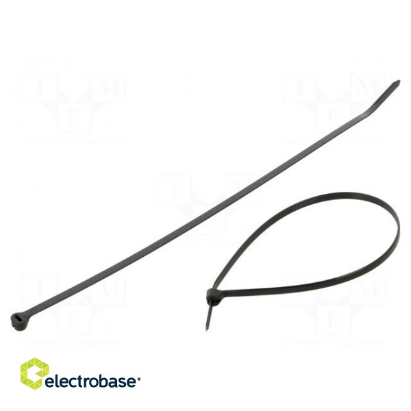 Cable tie | with a metal clasp | L: 295mm | W: 4.8mm | 222N | black