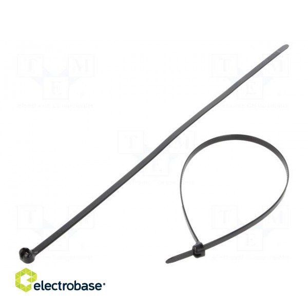 Cable tie | with a metal clasp | L: 378mm | W: 7mm | polyamide | 534N
