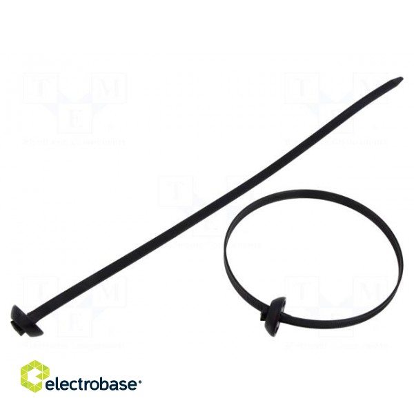 Cable tie | with fixing lugs | L: 375mm | W: 7.6mm | polyamide | 700N