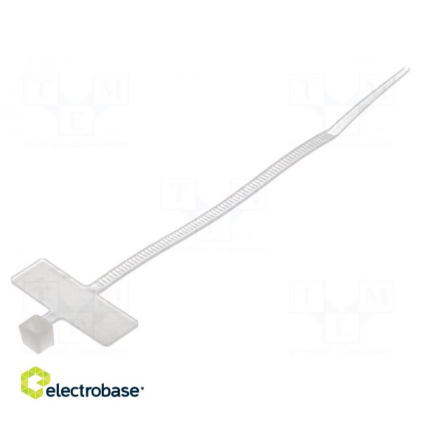 Cable tie | with label | L: 100mm | W: 2.5mm | polyamide | 80N | natural