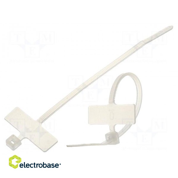 Cable tie | with label | L: 100mm | W: 2.5mm | polyamide | natural
