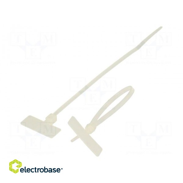 Cable tie | with label | L: 110mm | W: 2.5mm | polyamide | 80N | natural