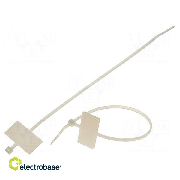 Cable tie | with label | L: 200mm | W: 2.5mm | polyamide | 78.5N | natural