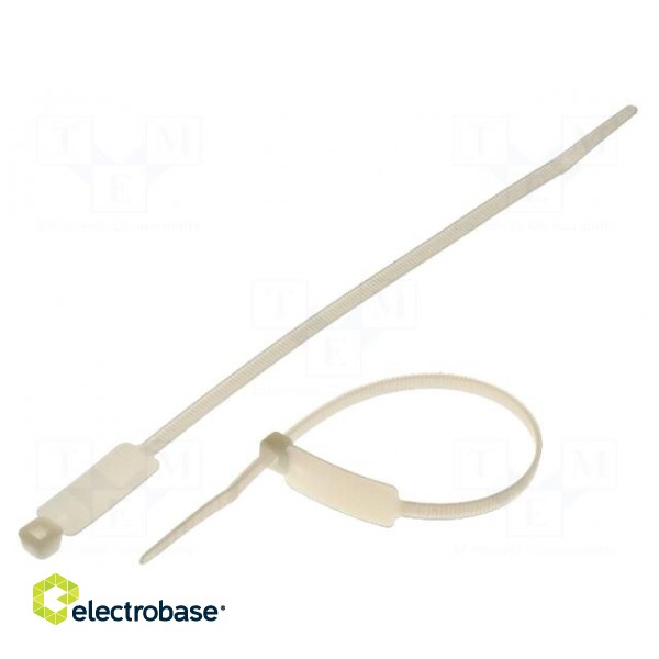 Cable tie | with label | L: 200mm | W: 4.6mm | polyamide | 215.5N