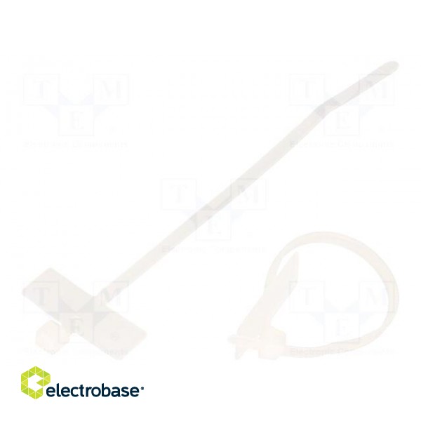 Cable tie | with label | L: 98mm | W: 2.5mm | polyamide | 80N | natural