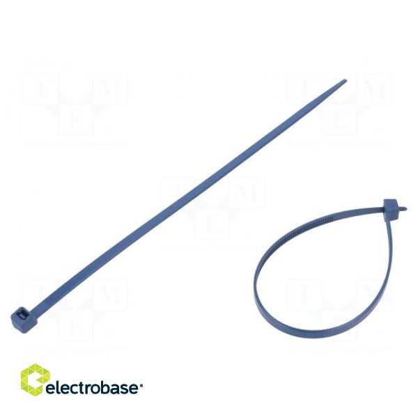 Cable tie | with metal | L: 200mm | W: 4.8mm | polyamide | 230N | blue