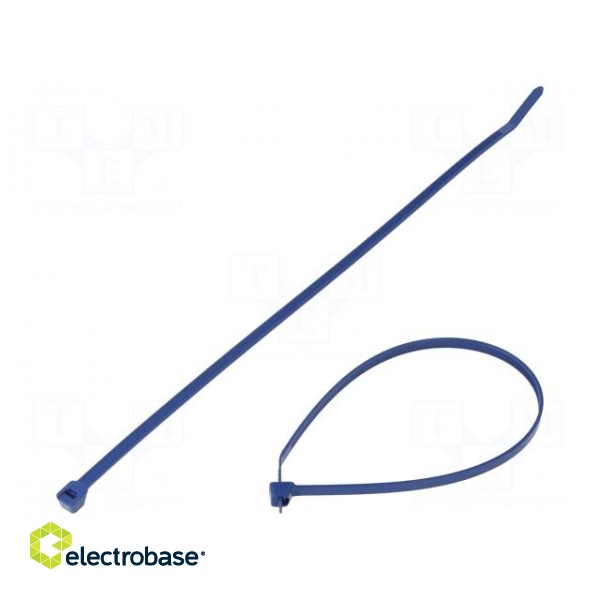 Cable tie | with metal | L: 292mm | W: 4.8mm | polypropylene | 133N | blue