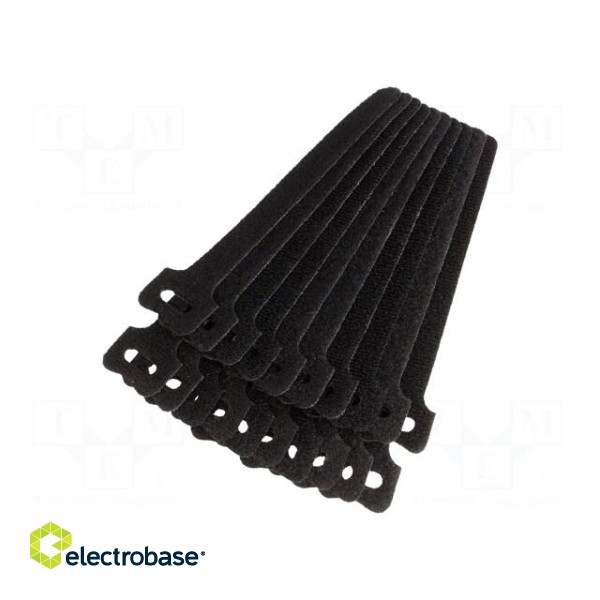 Velcro tie | L: 125mm | W: 12mm | black | 20pcs | Ømax: 30mm image 1