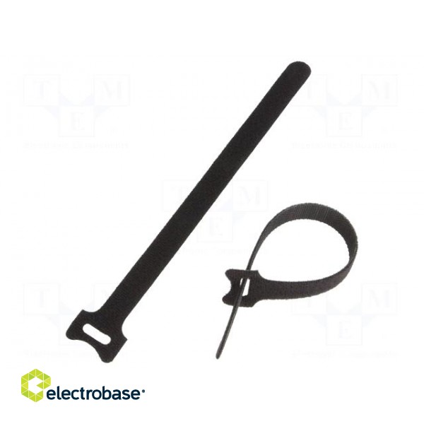 Hook and loop fastener | L: 310mm | W: 16mm | black | 20pcs | Ømax: 85mm image 2