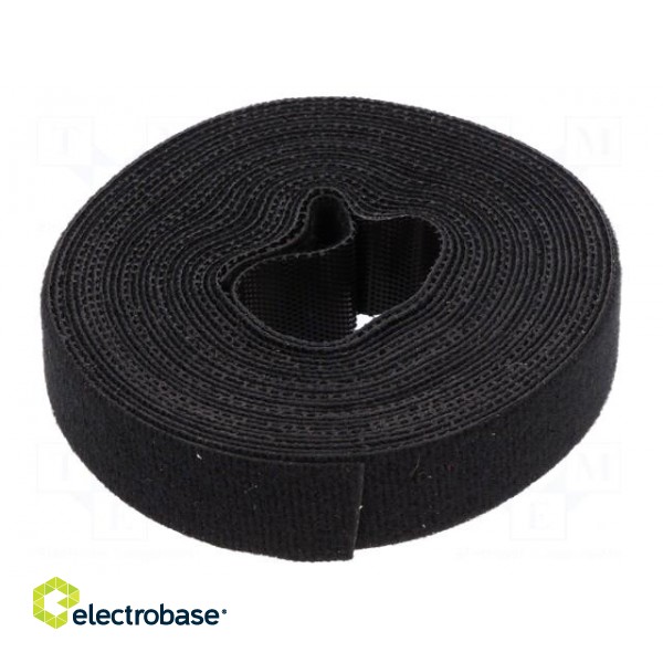 Velcro tie | L: 4m | W: 16mm | black | Package: reel