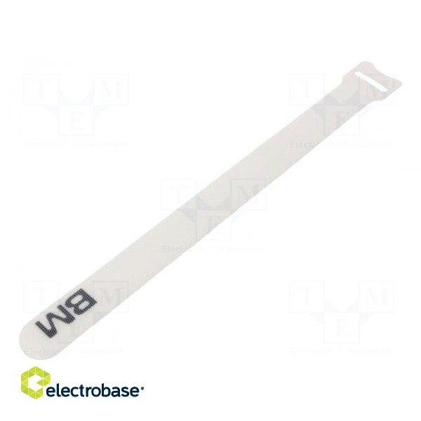 Hook and loop fastener | multi use | L: 229mm | W: 19mm | 220N | white