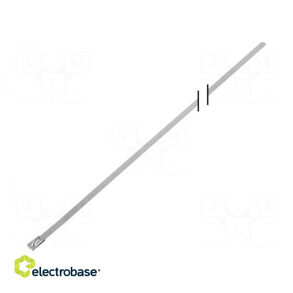 Cable tie | L: 840mm | W: 4.6mm | stainless steel | 445N | Colour: steel