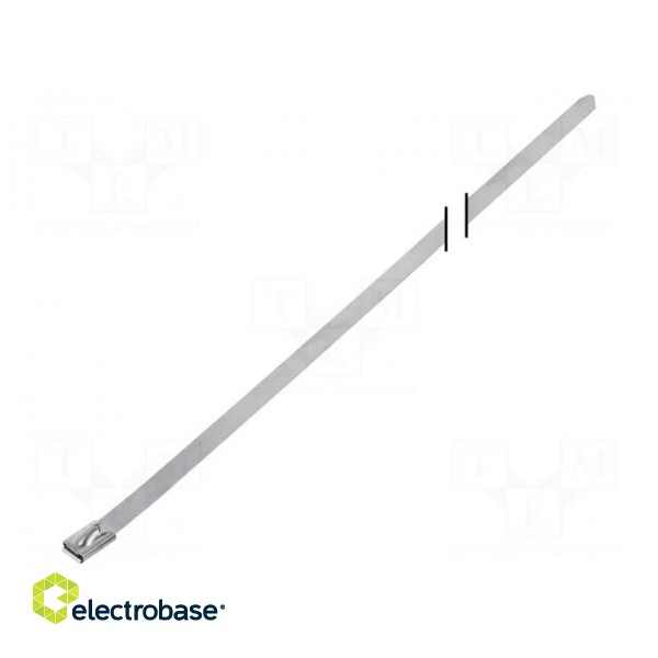 Cable tie | L: 840mm | W: 7.9mm | stainless steel | 1112N | Colour: steel