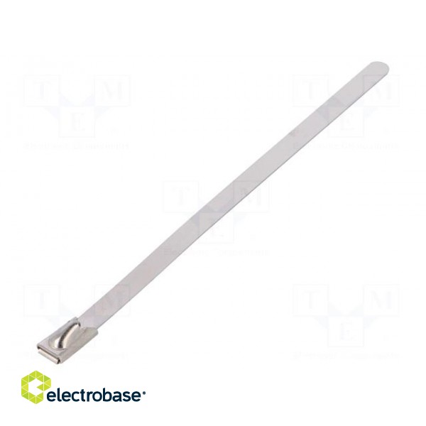 Cable tie | L: 100mm | W: 4.6mm | stainless steel | 445N | Colour: steel